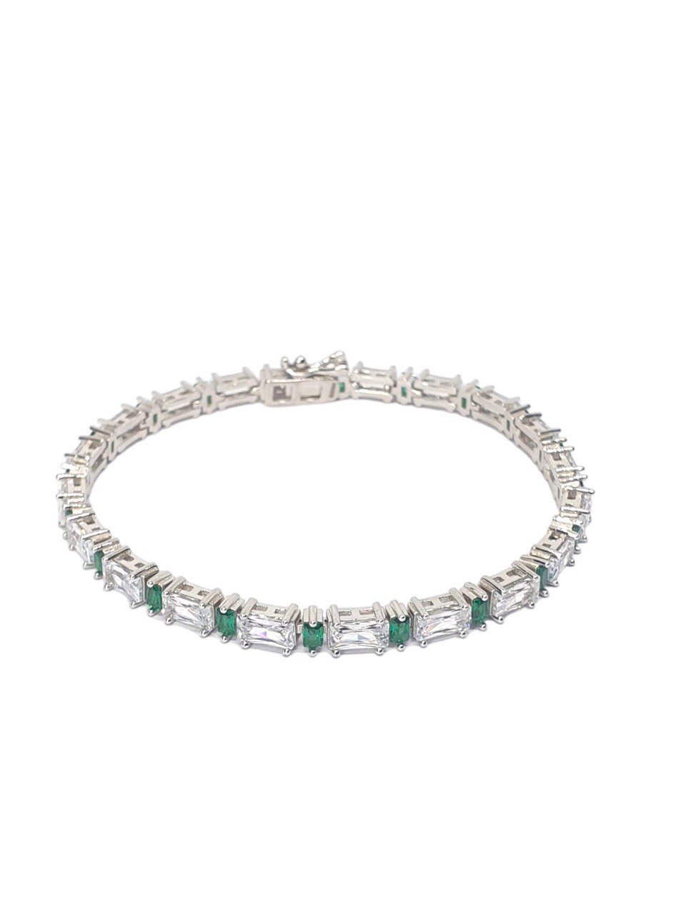 Bracciale Tennis Baguette "Green Fortune" - Effesse Jewelry