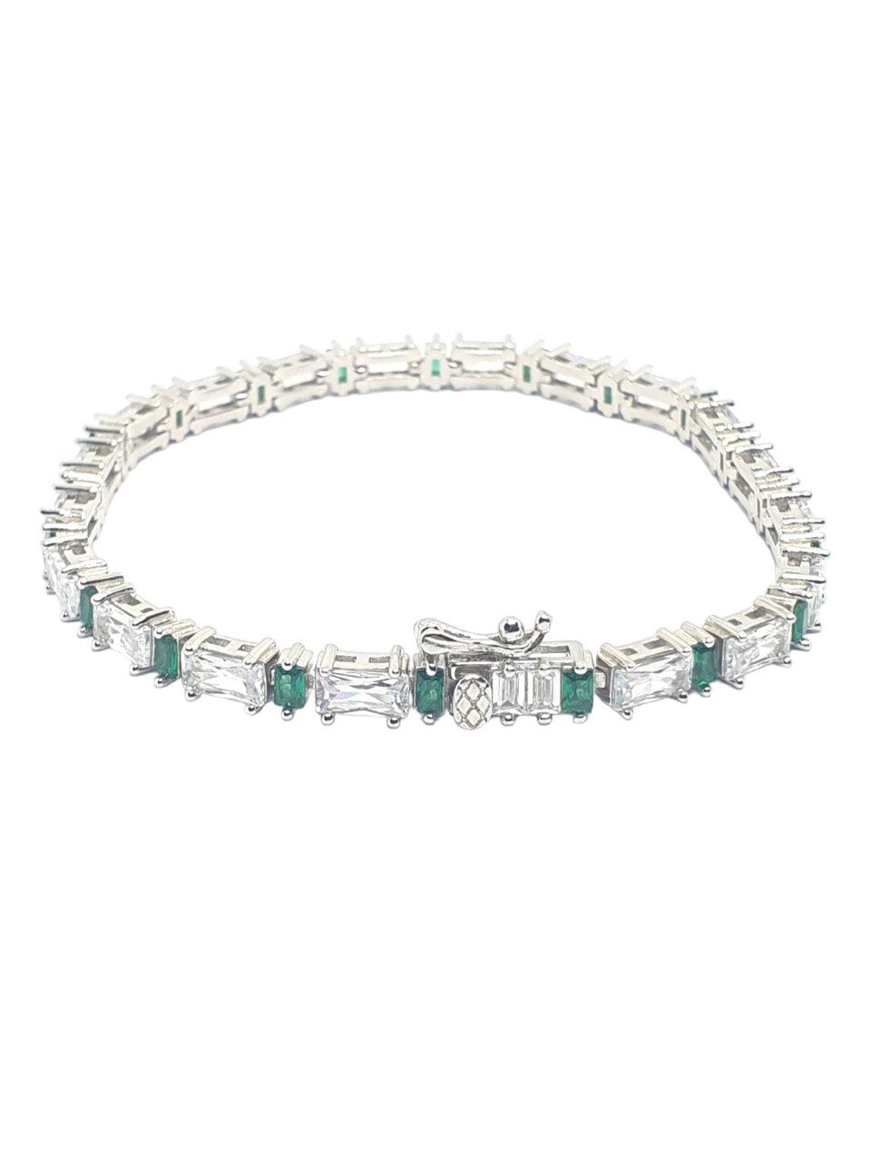 Bracciale Tennis Baguette "Green Fortune" - Effesse Jewelry